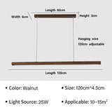 Nordic Long Wood Strip LED Pendant Light Dining Table Lamp Light Suspension Chandelier for Living Dining Room Lighting Fixture
