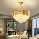Nordic Luxury Crystal Chandelier Round Pendant Light LED for Living Room Hotel Lobby Hallway Modern Home Decor Hanging Lamp