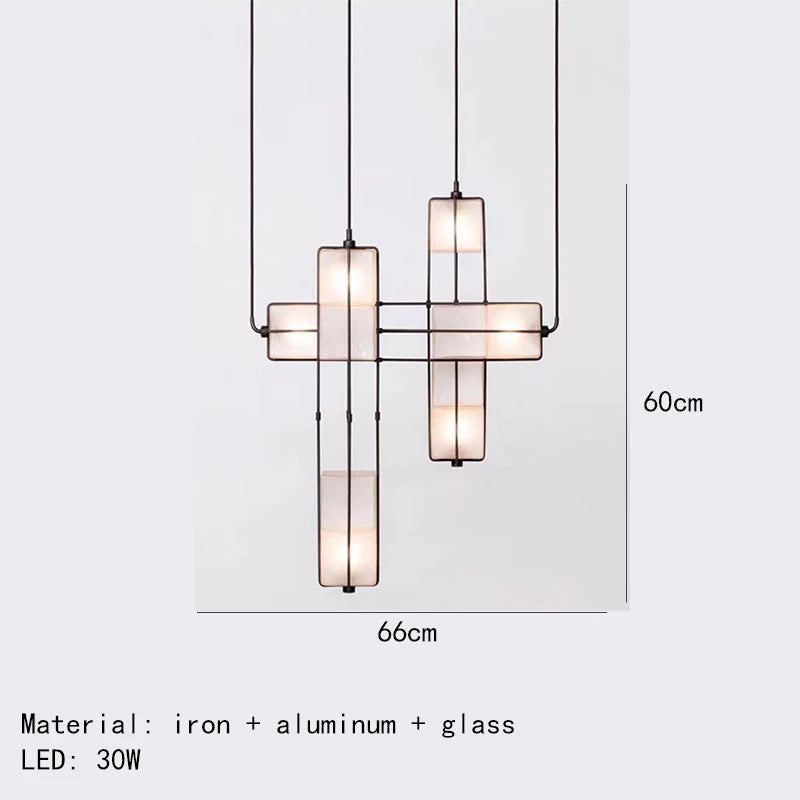 Indoor Art Deco Chandelier White Glass Gold Black Metal For Hotel Hall Dining Room Kitchen Bar Hanging Lamp