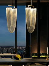 Modern Hanging Lamp Gold/Rose Gold/Chrome Metal Tassel Ceiling Chandeliers Stair Pendant Lighting Fixtures Dining Room Lustre