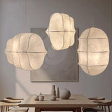 Japanese Wabi-Sabi White Silk Sailboat Pendant Light - E27 Textile Ceiling Chandelier Lamp Fixture for Living Room, Dining Room & Bedroom Decor