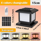 Outdoor LED Solar Pillar Light - Waterproof Dual-Power Fence Post Lamp