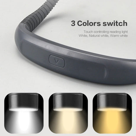 LED Neck Reading Light Book Light for Reading in Bed Bendable Arms Rechargeable Perfect for Reading Running Knitting Camping