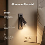 Full Spectrum Eye-Protection LED Wall Lamp - Rotatable Bedside & Study Reading Light