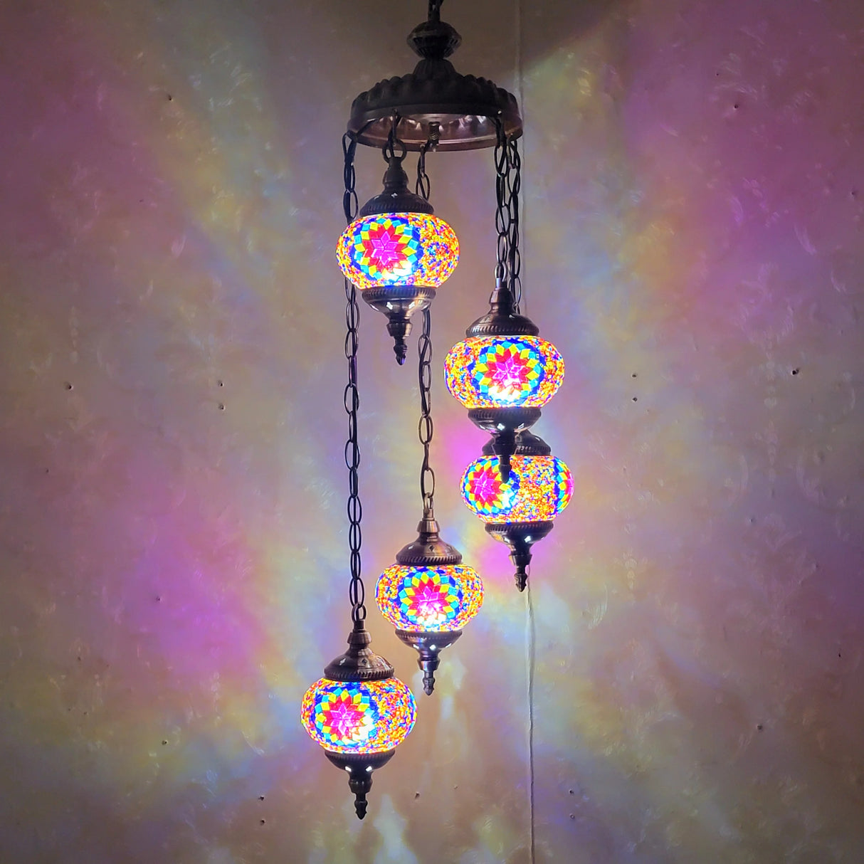 Turkish style mosaic Chandelier Glass Lantern Art Pendant Lamps Living room hotel hall restaurant dining room Hanging lights