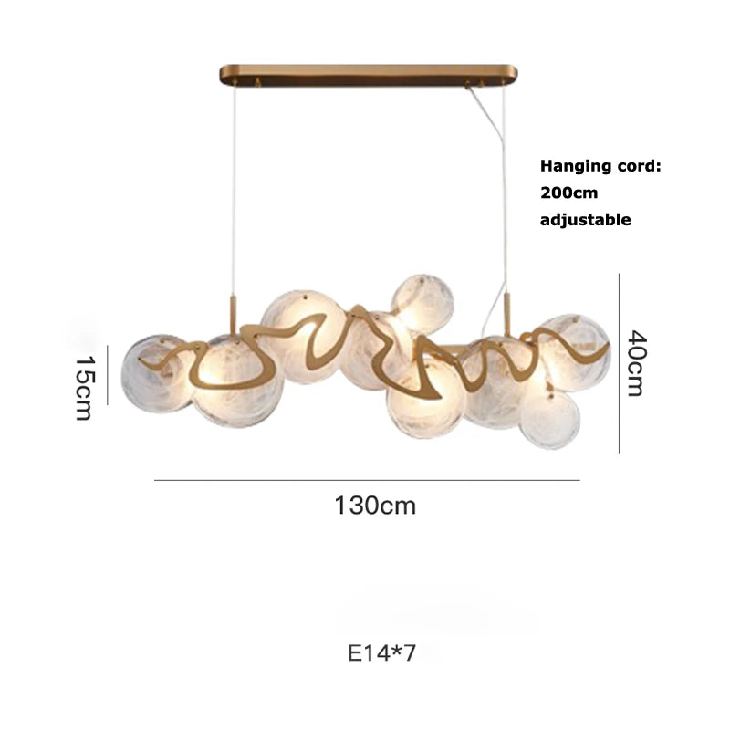 Modern Internet Celebrity Living Room Art Pendant Light Luxury Minimalist Glass Lamp Bedroom Dining Room Long Pendant Light