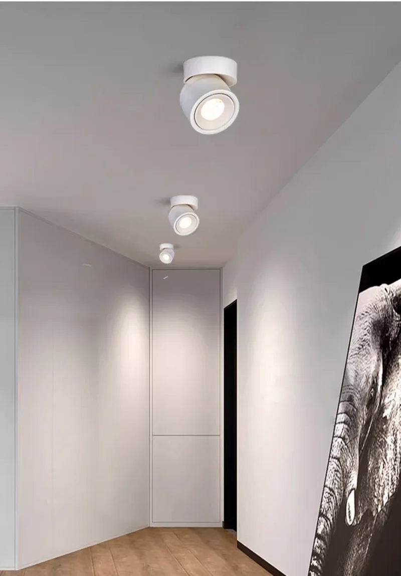 360 ° Rotatable And Foldable LED Downlights Dimmable 7W10W12W15W20W Surface Mounted Ceiling Lamp COB Spotlight AC85V-260V CRI 98
