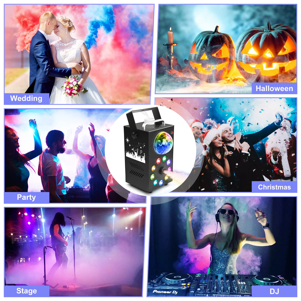 700W RGB 3-in-1 LED Fog Machine with Wireless Remote - Portable Stage Smoke Machine for DJ, Halloween, Christmas & Events