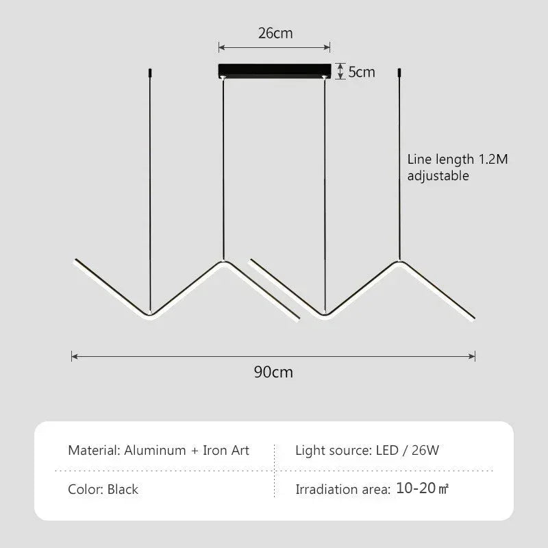 Modern LED Pendant Light Nordic Gold Hanging Chandelier For Tubular Restaurant Kitchen Office Coffee  Indoor Decorative Lamps