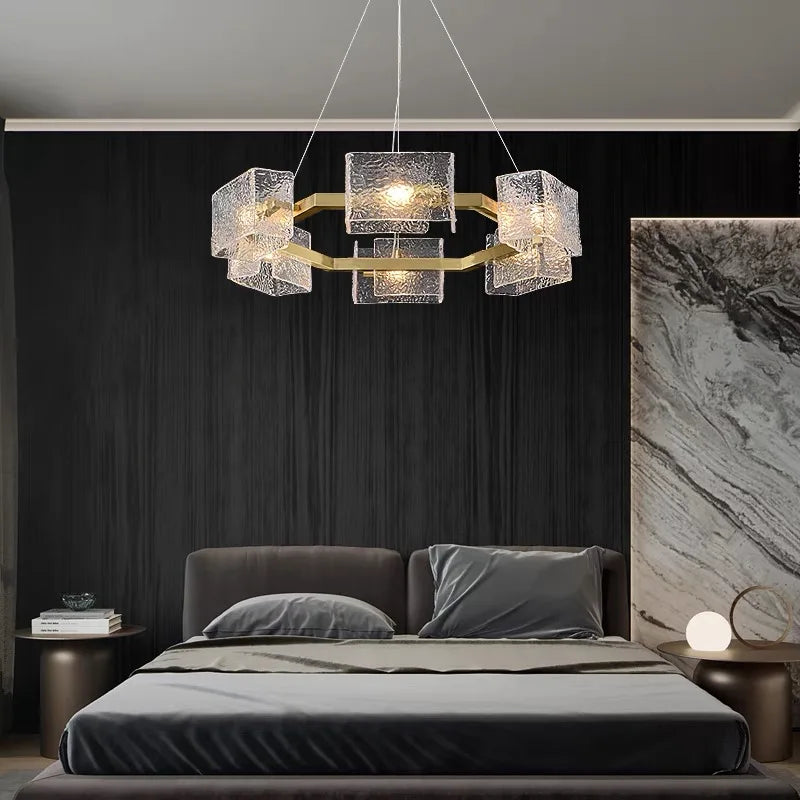 2025 New Creative Crystal Chandelier Modern Luxury Living Room Restaurant Pendant Light Irregular Luster Bar Table Hanging Lamps