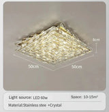 Luxury Modern Crystal Ceiling Light Chandelier - Flush Mount Ceiling Lamp Fixture for Living Room, Master Bedroom & Home Decor