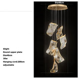 Luxury Hanging Acrylic Chandeliers for Bedroom Living Dining Room Office Hall Iron Paper Hanging Lamps Nordic Branch Chandeliers