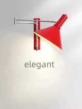 Extendable Foldable Bauhaus Bedside Lamp - Adjustable Swing Arm Plug-In LED Wall Light
