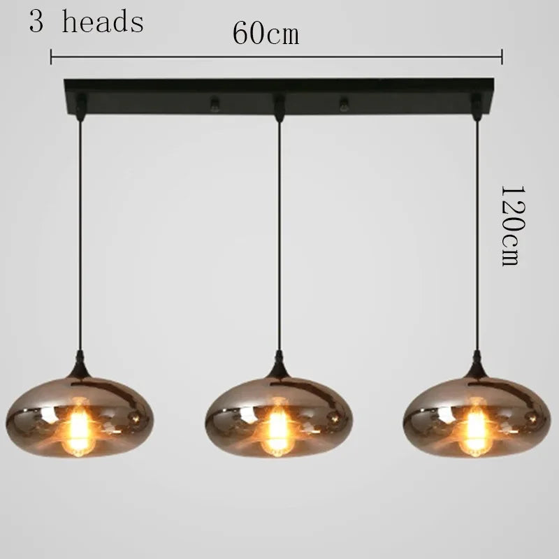 Modern LED Glass Ball Pendant Lamp for Living Room Bedroom Dining Kitchen - Indoor Hanging Chandelier Home Decor Light