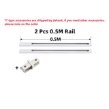 LED Track Light Rail 0.5M 1M Black White Aluminum 2 Wire System Track Light Series Universal Track for Ceiling Spot Lamps