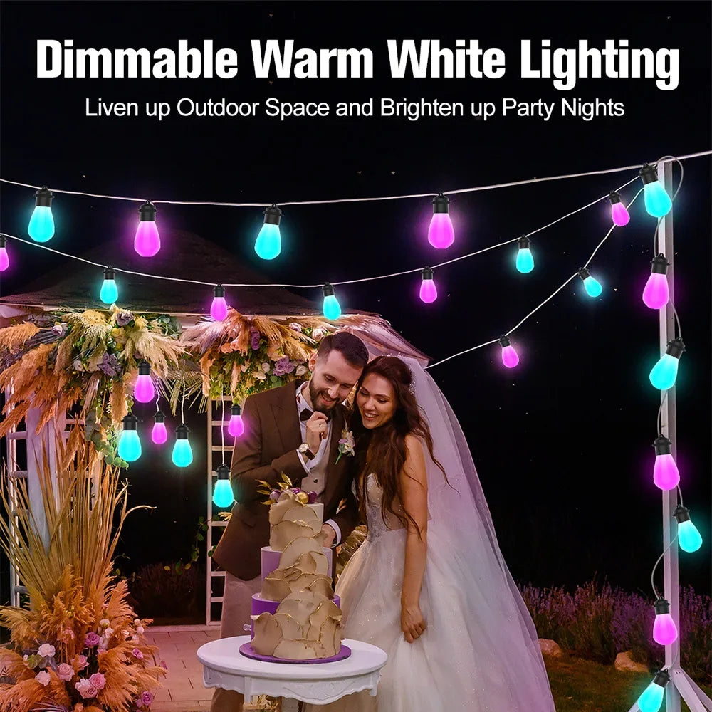 12Meters 20Leds Tuya WiFi Smart Led Patio String Light Bulb Waterproof Outdoor Garland Garden Light for Home Party Holiday Bulb