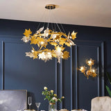 Modern Living Room Maple Leaf Crystal Chandelier Atmosphere High-end Designer Living Room Dining Room Bedroom Light