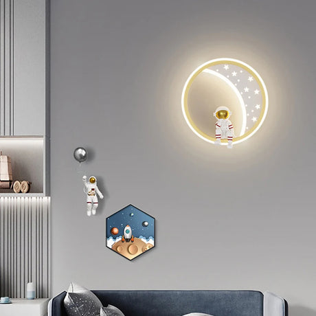 Minimalist Square Led Wall Lamps Astronaut Child Bedroom Bedsides Wall Seconded Light Modern Indoor Decors Night Lighting Fixture