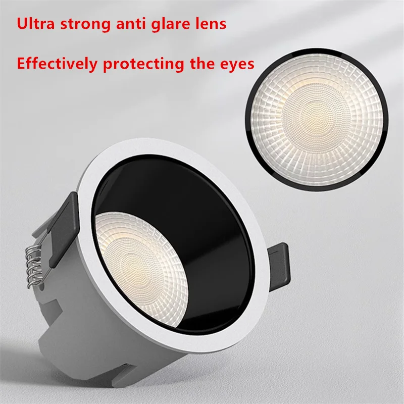 New Nordic Recessed LED Downlight 110V-240V Dimmable Ceiling Lamp 5W7W9W12W15W20W24W CRI 98 Anti Glare COB Spot Lights For Home