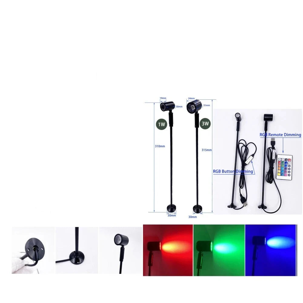 USB 5V Mini Led Spotlight Rotatable Angle 1W 3W Surface Mounted for Cabinet Showcase Terrarium Jewelry Lamp Ceiling Spot Lights