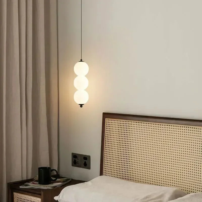 Bedroom Bedside LED Pendant Lights Ceiling Lamp for Living Dining Room Restaurant Indoor Lighting Decor PVC Ball Fixture Modern