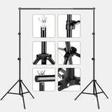 Photography Studio Backdrop Stand Photo Video Studio Background Stand Backdrop Support System Kit Scenery Shelf Frame Light Kit
