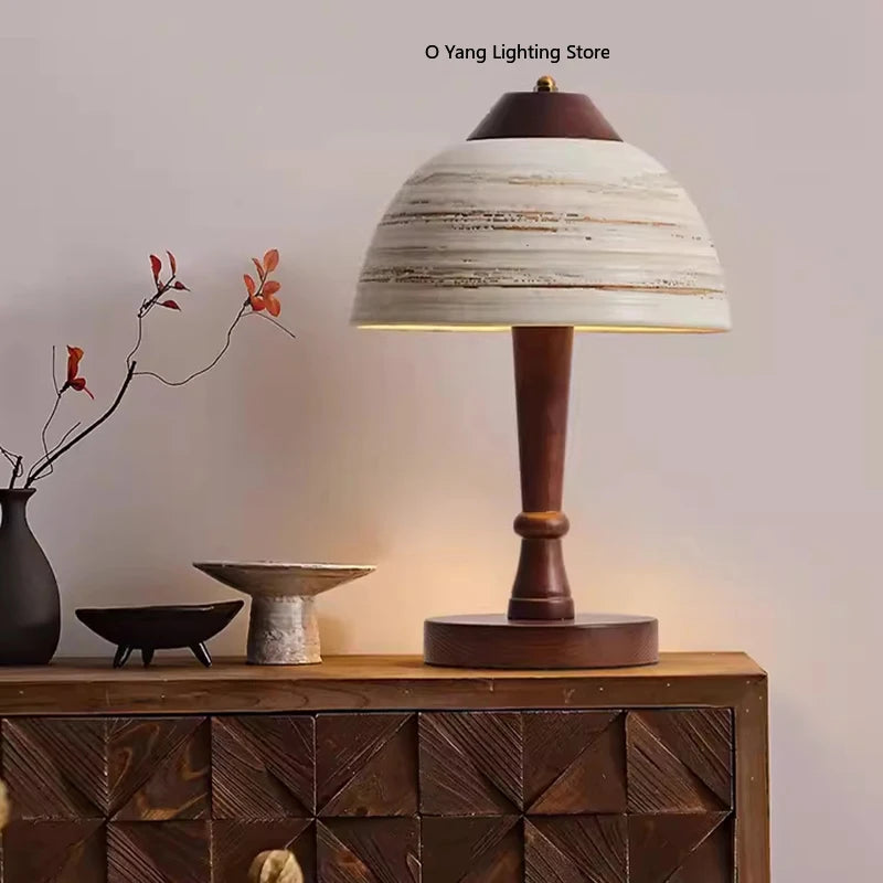 New Creative Ceramic Lampshade  Lamp Wood Base EU AU US Adapting Plug for Bedroom Parlor Hotel Dining Dropshipping