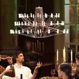 Moooi Coppelia Designer Loft Villa Duplex Chandelier Luxury High-end Living Dining Room LED Round Iron Wire Decor Lighting