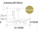 Modern Matte Finished Chandelier for Living Room Decoration Kitchen Bedroom Study Adjustable Light Decorative Led Ceiling Lamps
