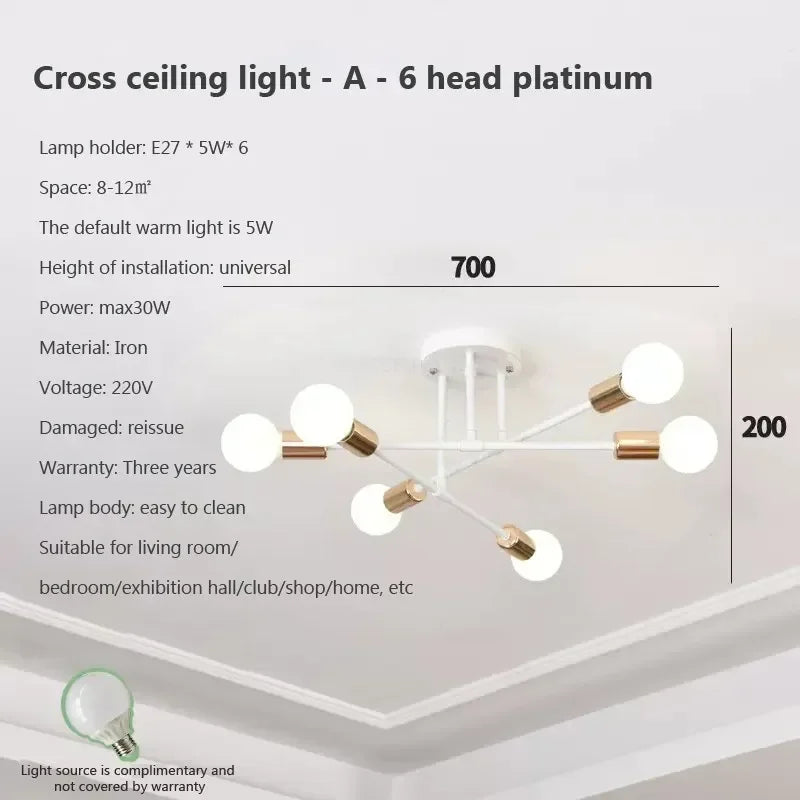 LED Chandelier Modern Semi Black White Gold Luster Ceiling Light For Dining Living Rooms Bedroom Indoor Decors Lamps