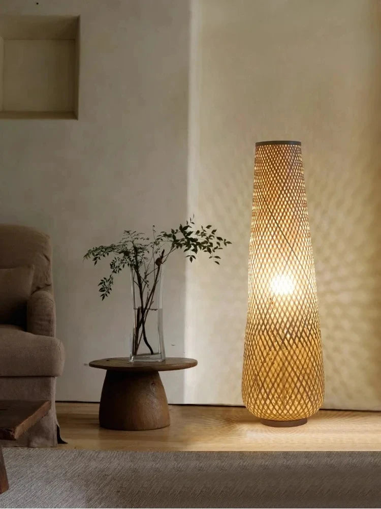 2025 New Floor Lamp Tea Room Zen Bamboo Creative Vertical Light Nordic Living Room Bedroom Ins Style Sofa Side Art Light