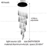 LED Pendant Light Modern Living Room Chandelier Villa Loft Large Pendant Light Minimalist Duplex High-Rise Long Stair Chandelier