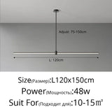 Modern Simplicity Long Linear LED Pendant Lights Strip Hanging Indoor Lamps for Office Table Kitchen  Home Decoration Chandelier