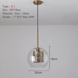Loft Modern Pendant Light Glass Ball Hanging Lamp Kitchen  Fixture Dining Hanglamp Living Room Ceiling Lamps LED s