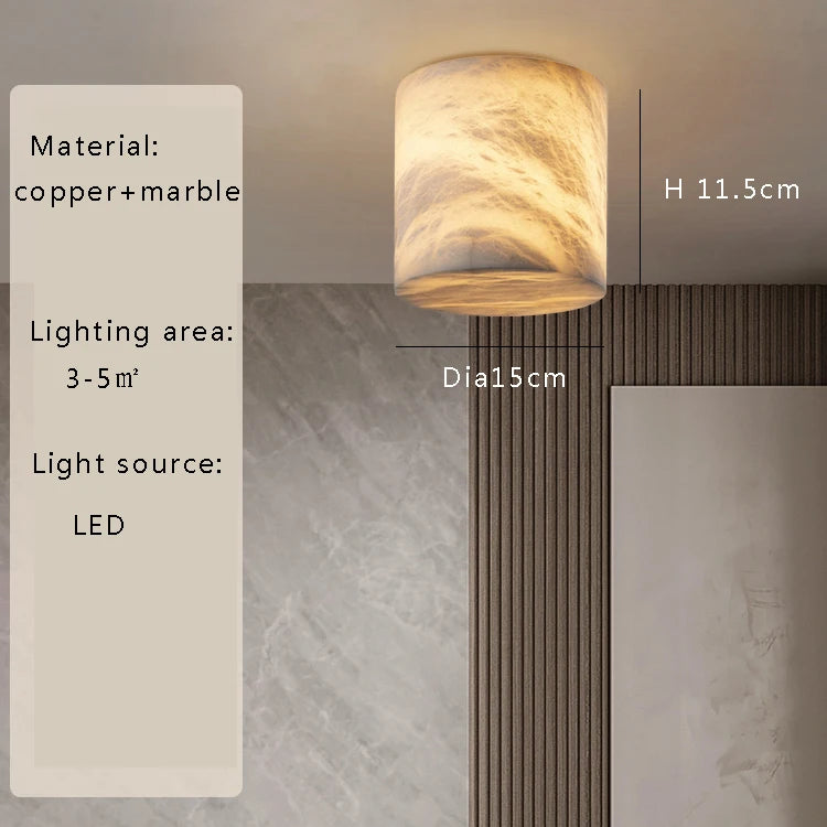 Modern Home Decoration Small Marble Ceiling Lamp Led 2024 New Design Spanish Marble Lusters for Bedroom Hallway