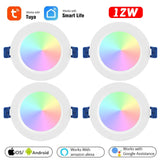 10W/12W Tuya Zigbee 3.0 Smart LED Downlight RGBCW 3.5/4 Inch Round Ceiling Lamp Indoor Spot Lighting Work With Alexa Google Home