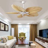 New High Quality 52inch Factory Price Natural Breeze Palm Leaf Fan Blades 110V 220V Ceiling Fan with Remote Control Living Room