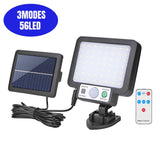 106/318LED Super Bright Outdoor Solar Lamp Waterproof 3 Modes Motion Sensor Human Induction Solar Garden Light Yard Garage Light