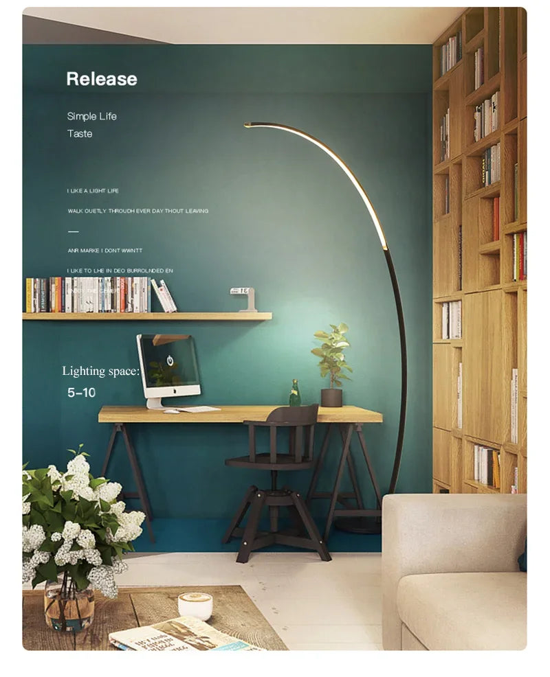 Modern Nordic LED Floor Lamp | Minimalist Fishing Light for Study & Living Room