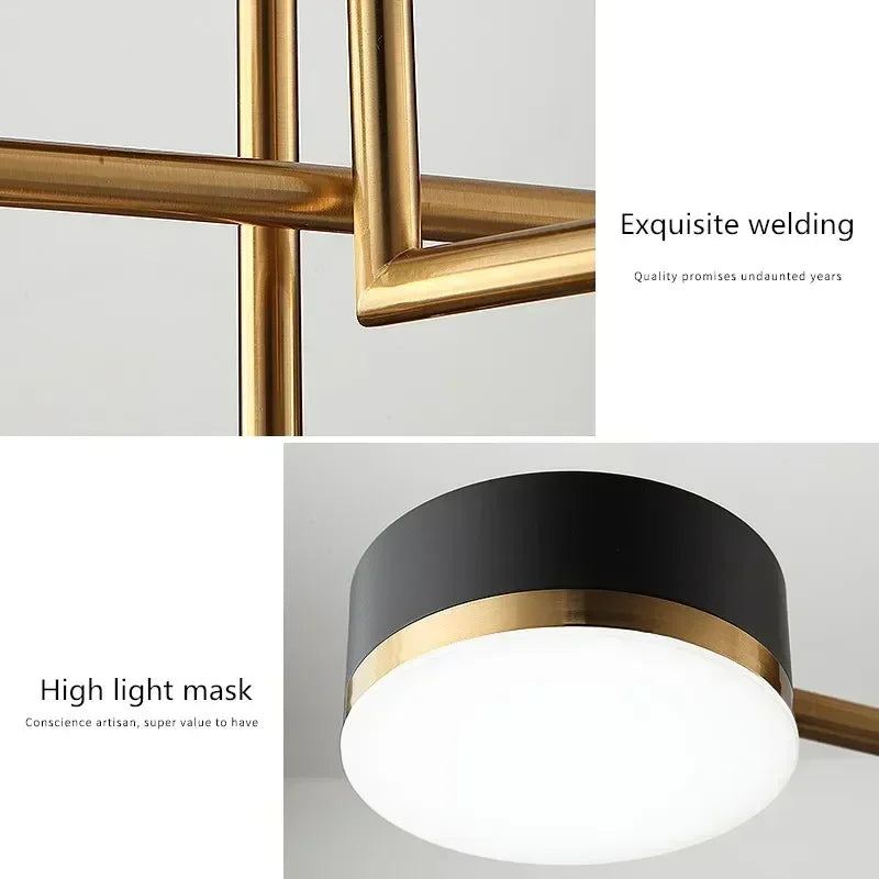 Modern Home Decoration Pendant Light Simple Fashionable Nordic Black Gold Led Lamp Living Room Dining Bedroom Salon Chandeliers