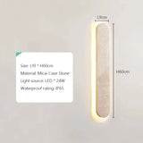 Wabi-Sabi Yellow Travertine Natural Stone Outdoor Wall Lamp - IP65 Waterproof LED Long Linear Sconce Fixture for Villa Fence, Gates & Courtyard