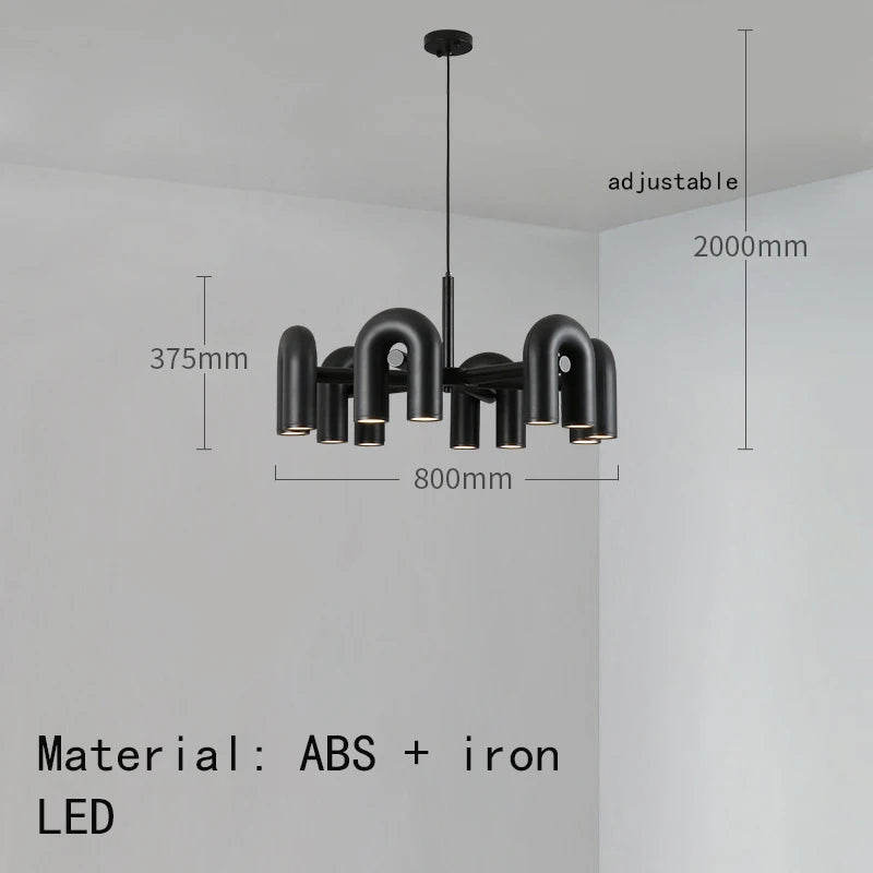 Modern Rotatable LED Pendant Lights Black Orange Gray Metal Dining Room Foyer Bedroom Lamp Fixtures Wire Adjustable