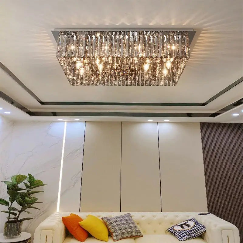 New Luminaires Modern Light Luxury Crystal Light Ceiling Living Room Atmosphere Simple Bedroom Restaurant Circular Fashion
