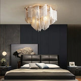 Modern Led Tassels Chain Ceiling Chandelier Aluminum Luxury Chain Ceiling Light Living Room Bedroom Kitchen Villa Decor