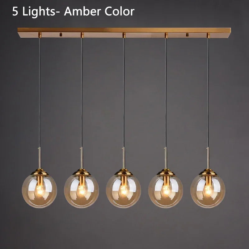 Italian Designer LED Glass Ball Chandelier Ceiling Light for Dining Room Living Room Bedroom - Home Decorative Lighting