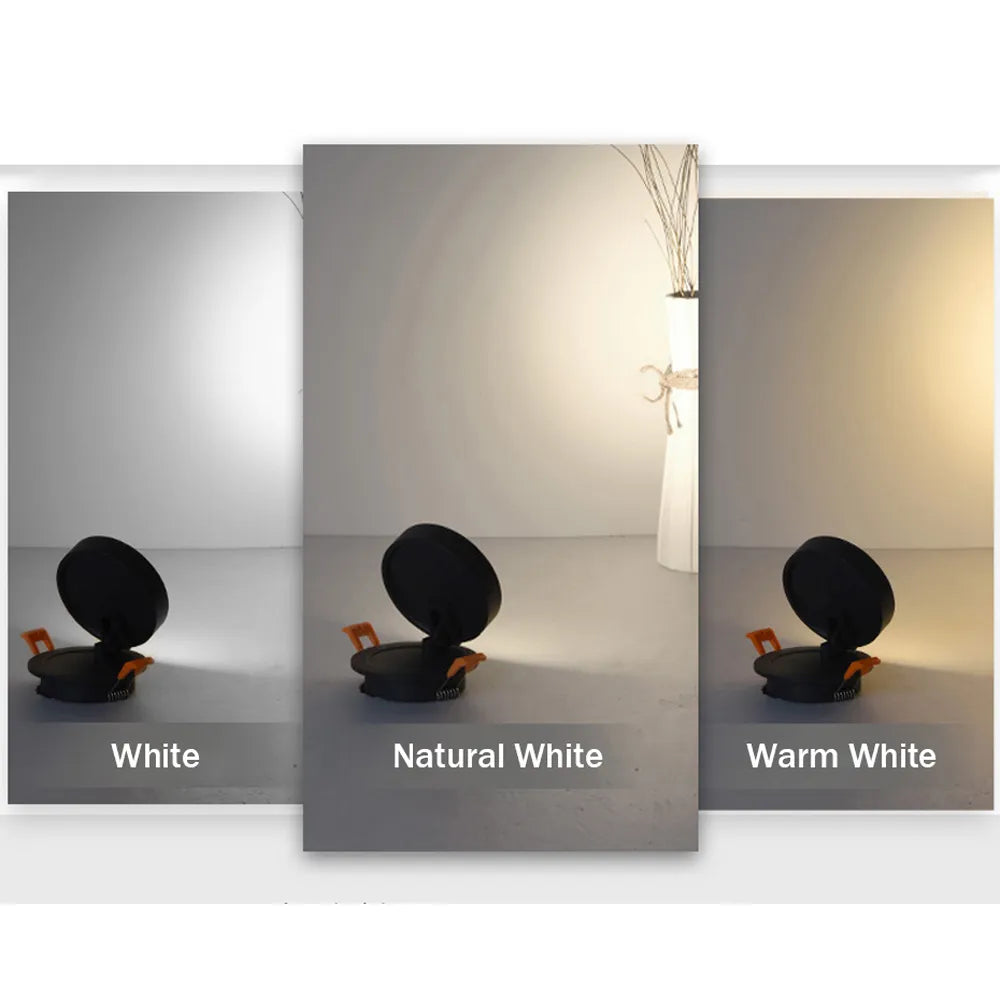 LED Adjustable Dimmable Ceiling Spotlight Spot Light Downlight White Black Spotlight for Hallway Gallery Display Living Room