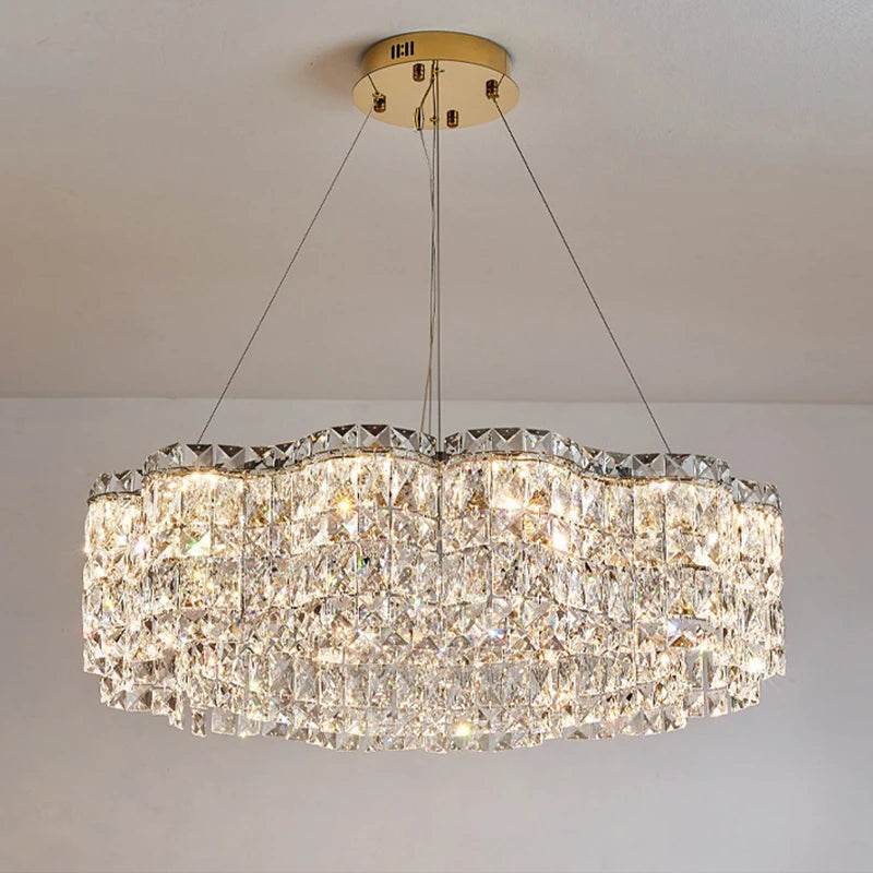 Modern Luxury LED Crystal Chandeliers Home Villa Decoration Living Dining Room Lighting Ceiling Pendant Lights Indoor Fixtures