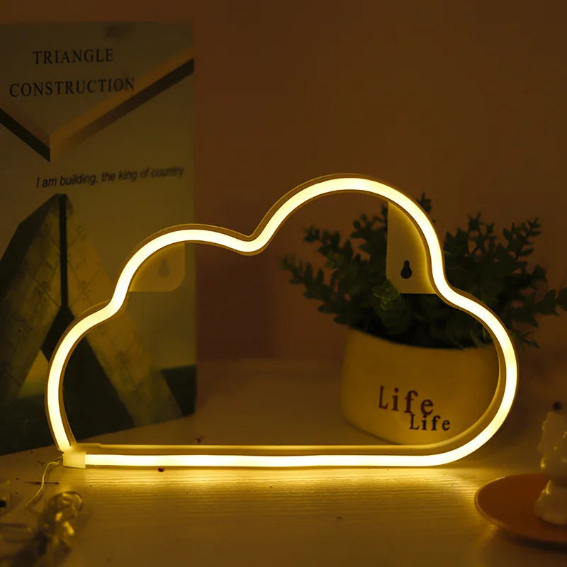 Star Cloud Moon  Neon Light Sign Lamp USB LED Night Lights Decoration for Home Wedding Bar Business Party  Xmas Gifts Neon Lamp