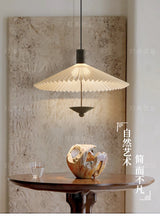 Wabi-Sabi Fabric Hanging Chandelier Light - Simple Cloth Ceiling Pendant Lamp Fixture for Bedroom, Dining Room & Living Area
