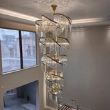 2026 Luxury Customizable Large Chandelier Pendant Light Ceiling Lamp Dimmable K9 Crystal Luster For Staircase Luminaire
